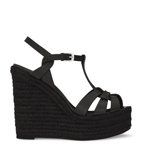 ysl black wedge|Saint Laurent Tribute Espadrille Wedge (Women).